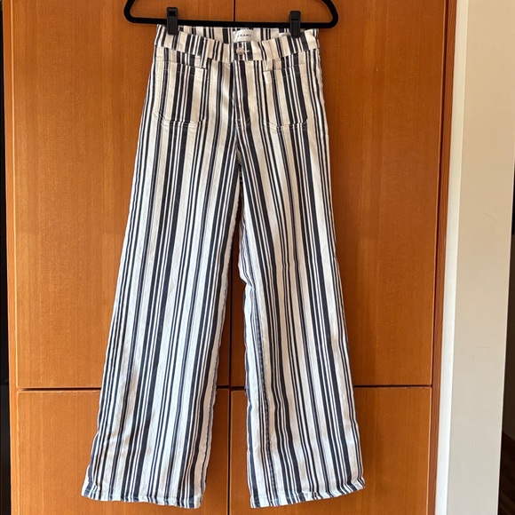 Frame Le Slim Palazzo Patch Pocket High Waisted Pants - Picture 5 of 6